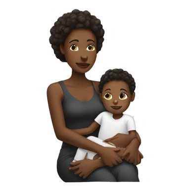 black mother with white child on her lap sticker