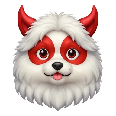 devil cute fluffy dog sticker