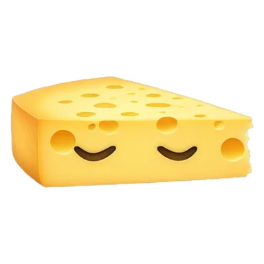 sleeping emoji as cheese sticker
