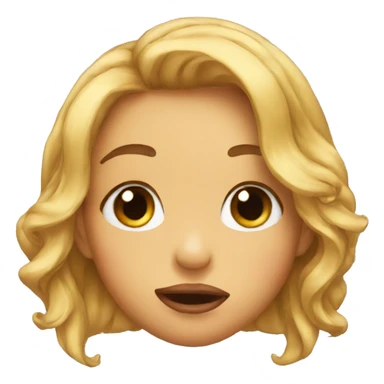 Lip biting hair behind ear sticker