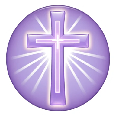 light lavender colored religious cross with bright light around it  sticker