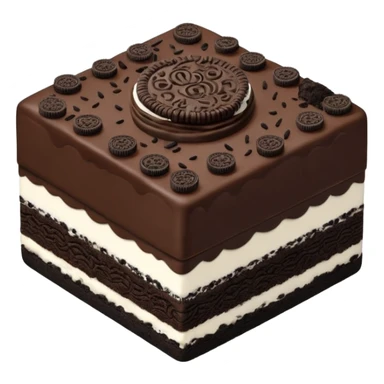 oreo cake / square shape / slim layers / one topping oreo sticker