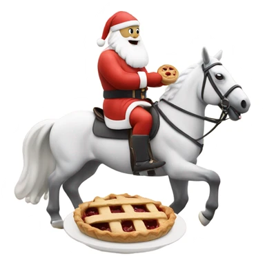 Father Christmas eating a pie whilst playing polo on a horse  sticker