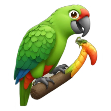 big parrot eating a worm sticker