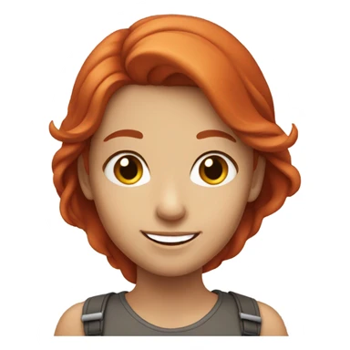 smiling girl with long red hair sticker