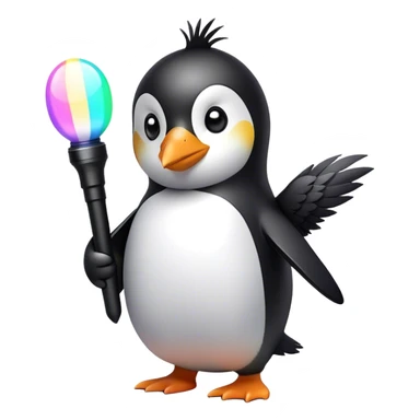penguin with a bts lightstick sticker