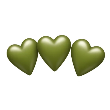Three olive green hearts sticker