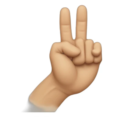 passing the thumb from the fist-shaped hand between the index finger and the middle finger sticker