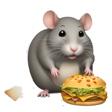 Fat rat eating junk food sticker