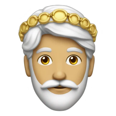Persian man with gold necklace and moustache sticker