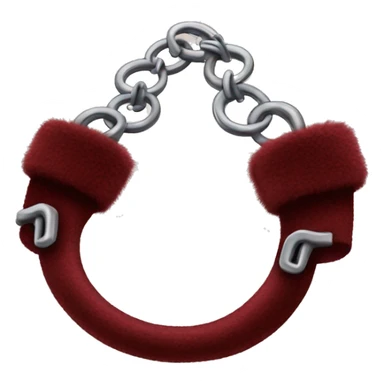 Dark red fuzzy handcuffs sticker