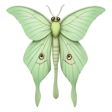 Luna moth black and white  sticker