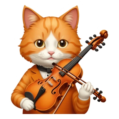 cat violin sticker