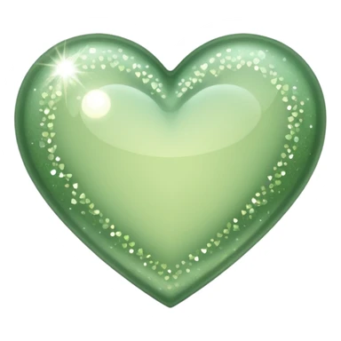 Sage green heart with sparkles  sticker
