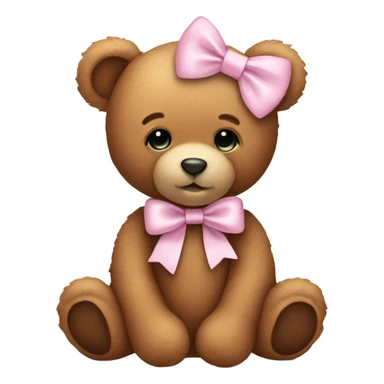 teddy bear with pastel pink bow sticker