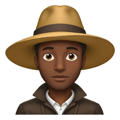 A black man with a huge hat  sticker
