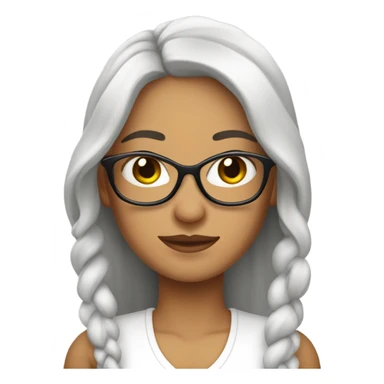 blanca con pelo largo  con trenzas y gafas sticker