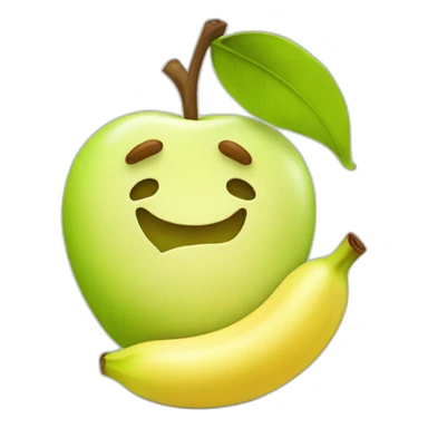 apple with banana sticker