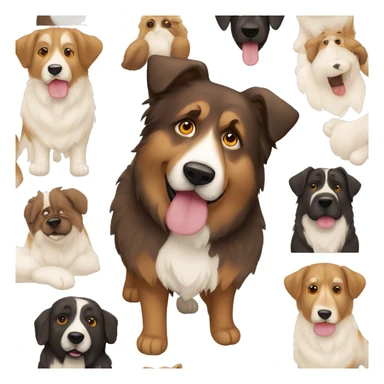 hell braun, weisser australien shepherd mit grossen traurigen kulleraugen sticker