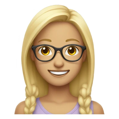 smiling blonde girl portrait with glasses sticker