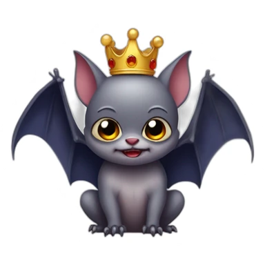 vampire bat with wings wearing crown spooky sticker