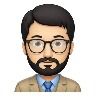 Professor in the la casa de papel TV show, with black hair and beard sticker