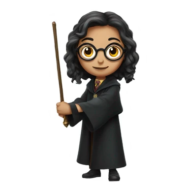 Female harry potter holds wand  sticker