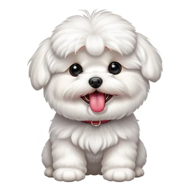perro bichon maltés blanco con la lengua fuera  sticker