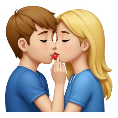 A girl kissing a boy in real life sticker