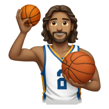 Jesús shooting a basketball sticker