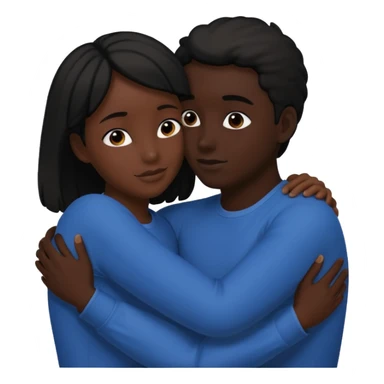 Two people hugging. They are facing each other. Silhouette only.  sticker