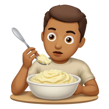 Man eating mashed potatoes sticker