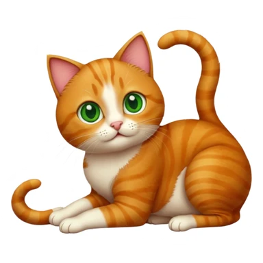 cute cat that just woke up, soft fur, big eyes, stretching, cozy morning light, emoji style sticker