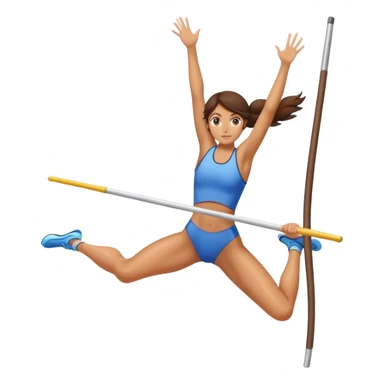 pole vaulting brunette girl sticker