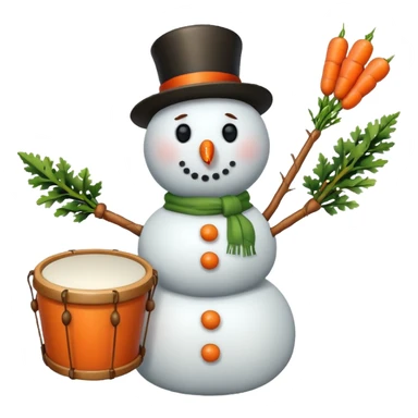 Snowman with Musical Instrument drum sticker