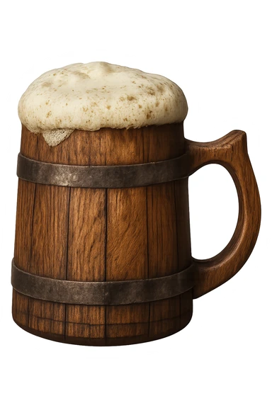 Сгенерируй мне такую кружку пива, только максимально реалиситично на пнг фоне (без фона) sticker