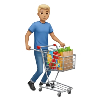 man-with-a-shopping-cart-full-body sticker