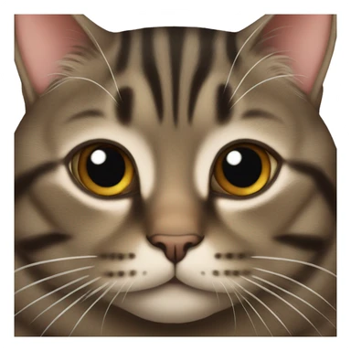 A fat dark brown tabby cat sticker