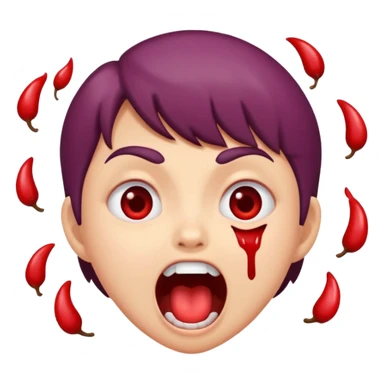 Blood plum cute face screaming  sticker