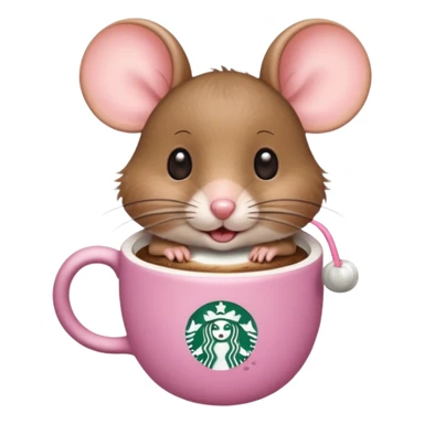 mouse drinking coffee at Starbucks sticker