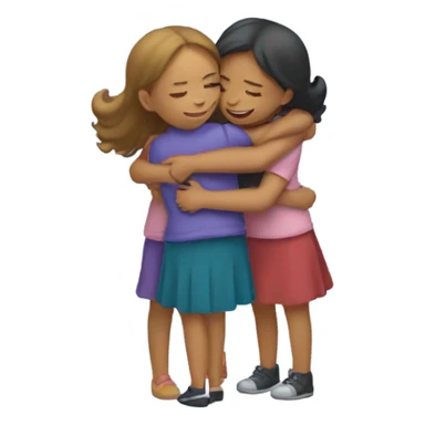 Three girl best friend hugging  sticker