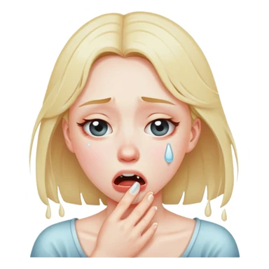 Girl choking herself crying sticker