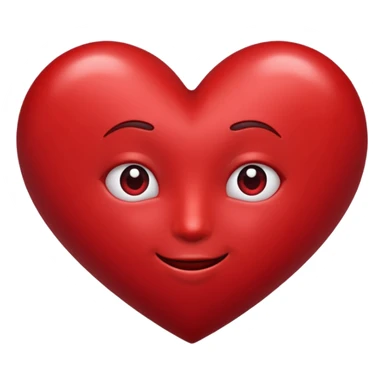 Un cuore grande rosso scuro con sotto faccina innamorata  sticker