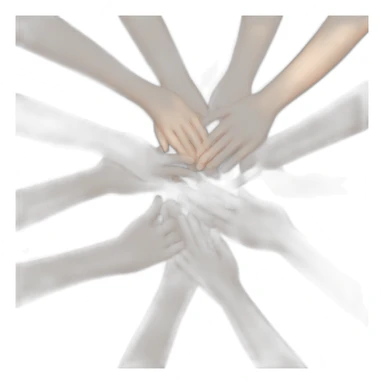 circle of white skin hands on each other sticker