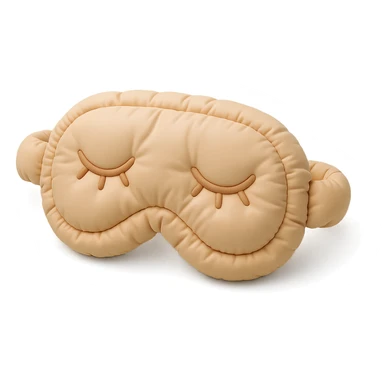 cute sleep eye mask with soft, plushy texture in cushion style sticker