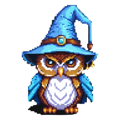 Owl with a wizard hat sticker
