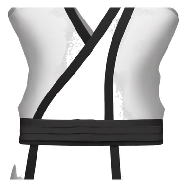 Taekwondo dress black belt with 3 lines in both end  sticker