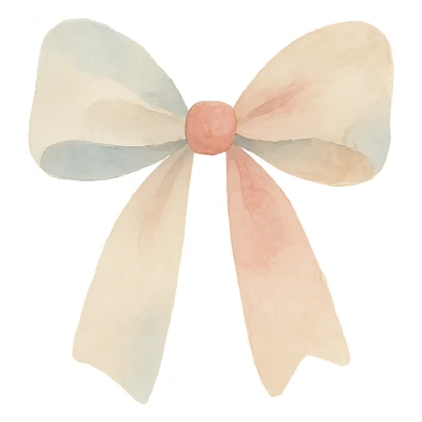 fluffy bow, soft edges, gentle colors sticker