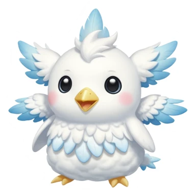 Soft Cloud-Cream Feather-Fluffed Cotton-Textured Puffy Tiny Angelic Togekiss-Vernid-hybrid-creature (full body) sticker