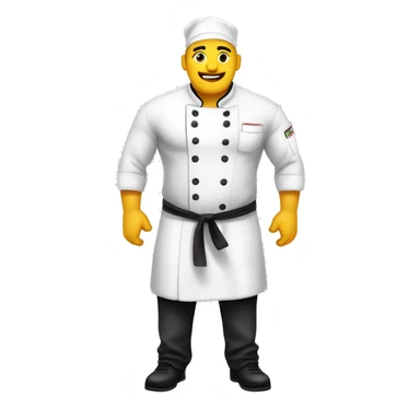 Chef fuerte fitness con su ropa amarilla sticker